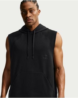 Nike N.A.C. Dri-Fit Fleece Sleeveless Training Hoodie - Black