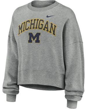 Nike Michigan Phoenix Arch College Pullover Crew - Gray