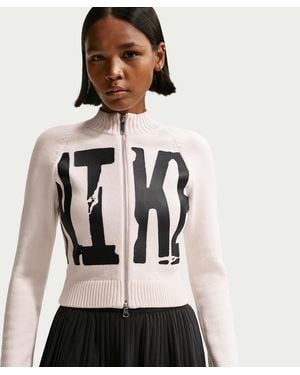 Nike Sportswear Tight Graphic Full-Zip Sweater - White