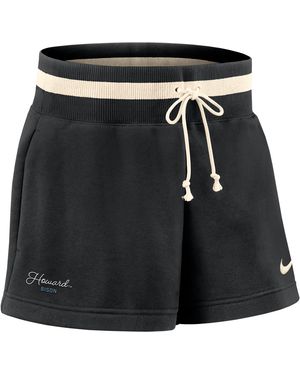 Nike Phoenix Fleece College (Hampton University) Mid-Rise 4" Shorts - Black