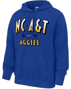 Nike College (North Carolina A&T University) Fleece Pullover Hoodie - Blue