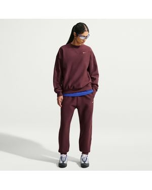 Nike Studio Fleece Heavyweight Oversized High-Rise Jogger Pants - Red