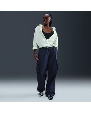 Nike Sportswear Mid-Rise Oversized Woven Cargo Pants - Blue