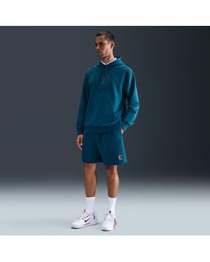Nike Court Heritage Dri-Fit Fleece Tennis Shorts - Blue