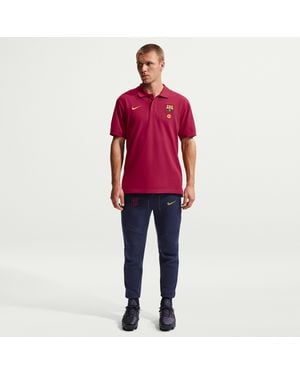 Nike Fc Barcelona Tech Fleece Soccer Jogger Pants - Red