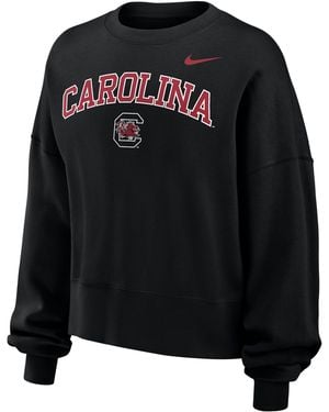 Nike Phoenix Fleece (South Carolina Gamecocks) Oversized Crew-Neck Sweatshirt - Black