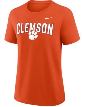 Nike Clemson Arch Logo College T-Shirt - Orange