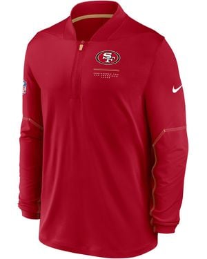 Nike San Francisco 49Ers Sideline Dri-Fit Nfl 1/2-Zip Top - Red