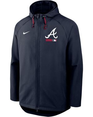 Nike Atlanta Braves Authentic Collection Therma-Fit Mlb Full-Zip Hooded Jacket - Blue