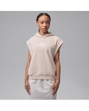 Nike Flight Fleece French Terry Short-Sleeve Hoodie - Natural