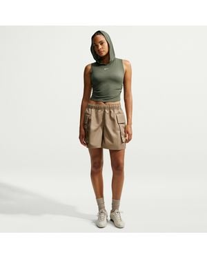 Nike Sportswear Loose Mid-Rise Satin Cargo Shorts - Green