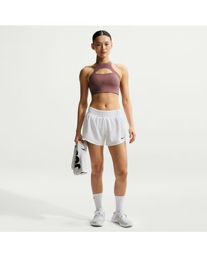 Nike One Dri-Fit Mid-Rise 3" Brief-Lined Shorts - White