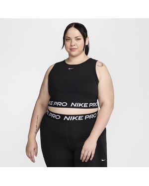 Nike Pro Dri-Fit Cropped Tank Top (Plus Size) - Black