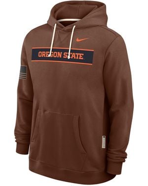 Nike Oregon State 2026 Military Appreciation Dri-Fit College Long-Sleeve Hooded Top - Brown