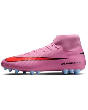 Nike Mercurial Superfly 10 Academy Artificial-Grass High-Top Soccer Cleats - Pink