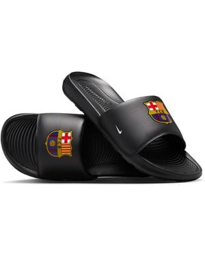 Nike Fc Barcelona Victori One Soccer Slides - Black