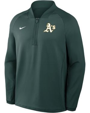 Nike Athletics Authentic Collection Dri-Fit Mlb 1/2-Zip Long-Sleeve Top - Green