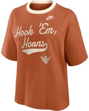 Nike Texas Legacy Fight Song Boxy College T-Shirt - Brown