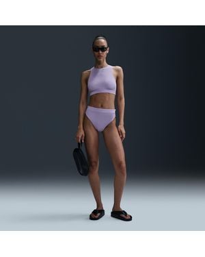Nike Swim Elevated Essential High-Waisted Bikini Bottom - Blue
