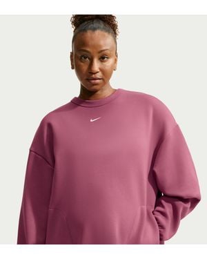 Nike (M) Studio Fleece Sport Dri-Fit Oversized Crew-Neck Sweatshirt (Maternity) - Purple