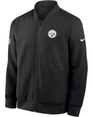 Nike Pittsburgh Steelers Sideline Nfl Full-Zip Bomber Jacket - Black