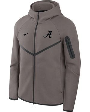 Nike Alabama Tech Fleece College Full-Zip Hooded Jacket - Gray