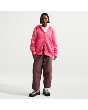Nike Sportswear Oversized High-Waisted Woven Pants - Red