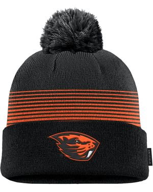 Nike Oregon State Sideline Peak College Cuffed Pom Beanie - Black