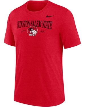 Nike College (Winston-Salem State) Tri-Blend Short-Sleeve T-Shirt - Red