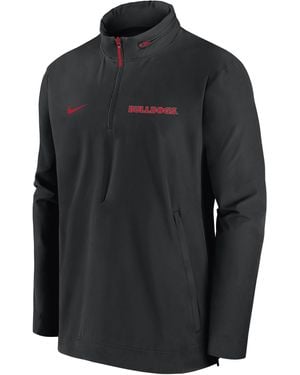 Nike Ohio State Buckeyes Sideline Coach College 1/2-Zip Hooded Jacket - Black