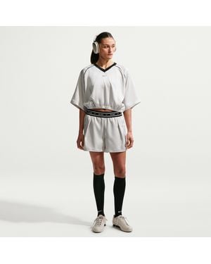 Nike Sportswear Loose Mid-Rise Satin Shorts - Gray