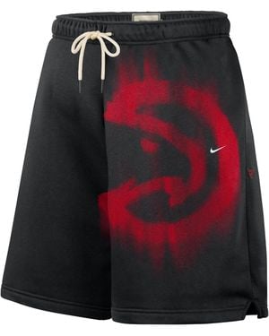 Nike Atlanta Hawks Standard Issue Fleece Basketball Shorts - Red