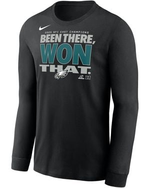 Nike Philadelphia Eagles 2025 Nfc East Champions Trophy Collection Nfl Long-Sleeve T-Shirt - Black