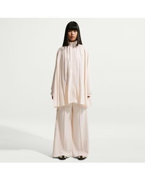 Nike Sportswear Oversized Long-Sleeve Pleated Mini Dress - Natural