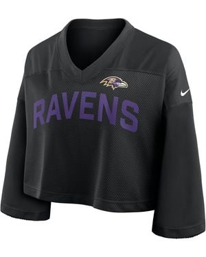 Nike Baltimore Ravens Wide Receiver Jersey Fashion Dri-Fit Nfl Cropped Top - Black