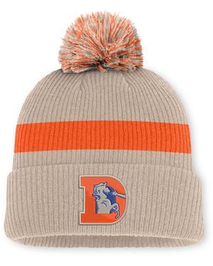 Nike Denver Broncos Rewind Peak Nfl Cuffed Pom Beanie - Brown