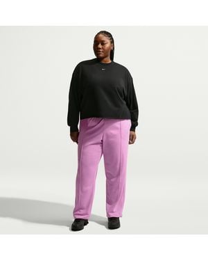 Nike Sportswear Chill Terry Mid-Rise French Terry Open Hem Pants (Plus Size) - Black