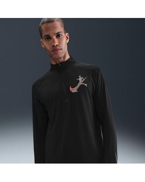 Nike Stride Dri-Fit Uv 1/2-Zip Running Top - Blue