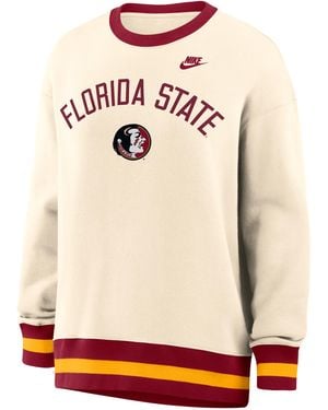 Nike Florida State Legacy College Oversized Pullover Crew - Pink