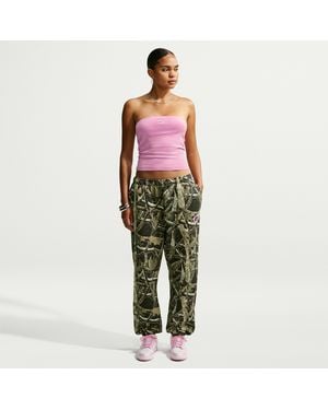 Nike Studio Fleece Medium Weight High-Rise Oversized Cuffed Pants - Green