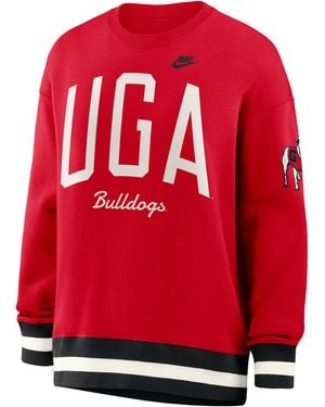 Nike Georgia Legacy College Pullover Crew - Red
