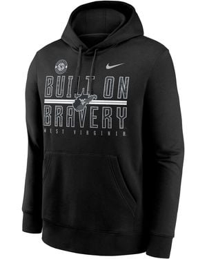 Nike West Virginia Built On Bravery Club College Pullover Hoodie - Black
