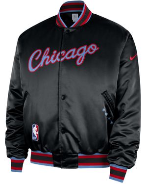 Nike Chicago Bulls City Edition Nba Premium Jacket - Black