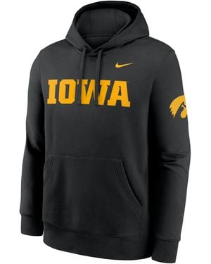 Nike Iowa Sideline Club College Pullover Hoodie - Black