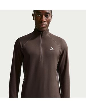 Nike Acg Dri-Fit Mid-Layer 1/4-Zip Trail Running Top - Brown