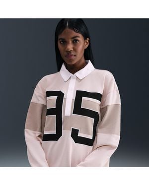 Nike Sportswear Long-Sleeve Graphic Polo Top - Black