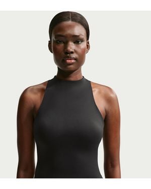 Nike Skims Matte Mock-Neck Racerback Tank Top - Black