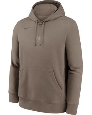 Nike New York Mets Fashion Hemp Club Mlb Pullover Hoodie - Brown