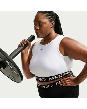Nike Pro Dri-Fit Cropped Tank Top (Plus Size) - White