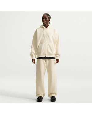 Nike Solo Swoosh Fleece Open-Hem Pants - Natural